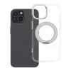 iPhone 15 tok, kerettel, kör alakú állvánnyal, MagSafe-fel kompatibilis, átlátszó