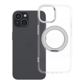   iPhone 15 tok, kerettel, kör alakú állvánnyal, MagSafe-fel kompatibilis, átlátszó