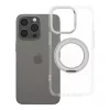 iPhone 13 PRO tok, kerettel, kör alakú állvánnyal, MagSafe-fel kompatibilis, átlátszó