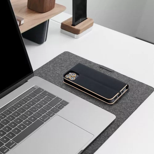 Flip tok Samsung A27 Luna Book készülékhez, arany, fekete