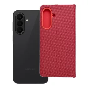 Flip tok Samsung A27 Luna Book készülékhez, karbonpiros