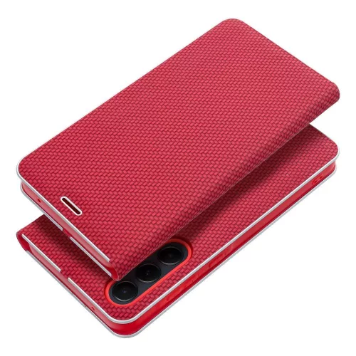 Flip tok Samsung A27 Luna Book készülékhez, karbonpiros
