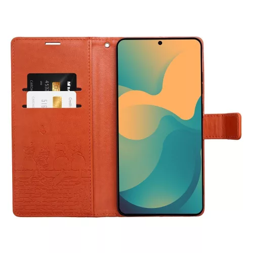 Flip tok Samsung A27 Mezzo Book macskáknak barna