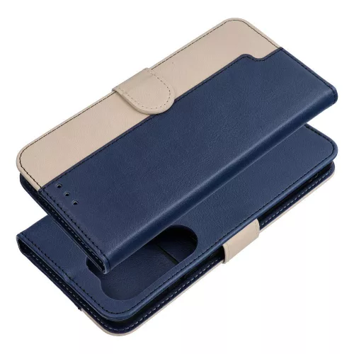 Flip tok Motorola G17 Split Book készülékhez sötétkék és krémszínű