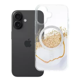   iPhone 16 tok, arany színű, MagSafe-fel kompatibilis, fehér
