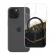 iPhone 15 tok, arany színű, MagSafe-fel kompatibilis, fekete
