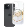iPhone 15 tok, arany színű, MagSafe-fel kompatibilis, fehér