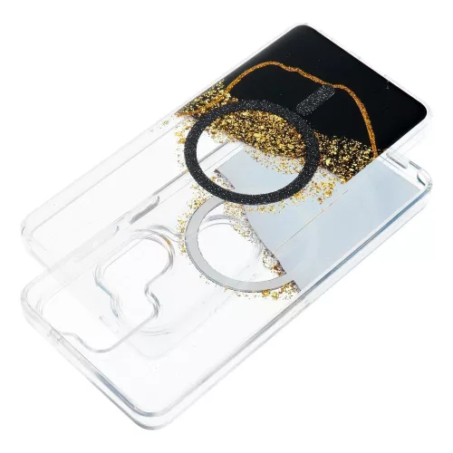 Samsung S24 / S25 tok, arany, MagSafe-kompatibilis, fekete