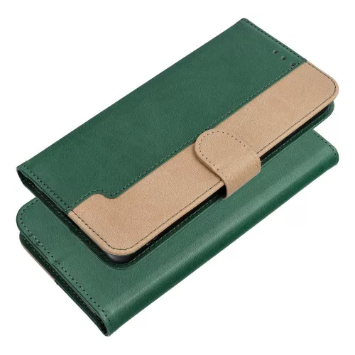 Flip tok Motorola G67 / G77 Split Book készülékhez, zöld és arany