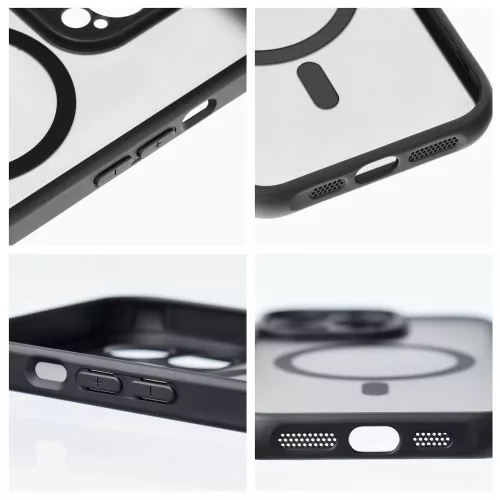 iPhone 17 Pro / 18 Pro teljes matt MagSafe-kompatibilis tok, fekete