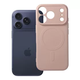   iPhone 17 Pro / 18 Pro szilikon tok, MagSafe-fel kompatibilis (kameravédő), rózsaszín