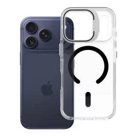   iPhone 17 Pro / 18 Pro tok, MagSafe-fel kompatibilis, lencsevédővel, fekete