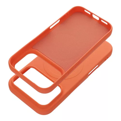 iPhone 17 Pro / 18 Pro szilikon tok, MagSafe kompatibilis (nagy lyukú), narancssárga