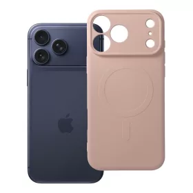   iPhone 17 Pro Max / 18 Pro Max szilikon tok, MagSafe-fel kompatibilis (kameravédő), rózsaszín