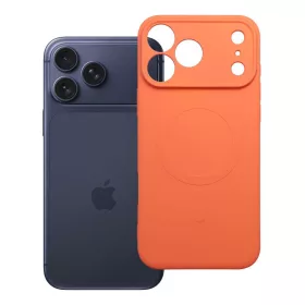   iPhone 17 Pro Max / 18 Pro Max szilikon tok, MagSafe-fel kompatibilis (kameravédő), narancssárga