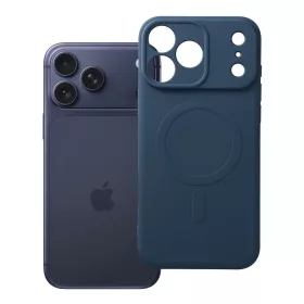   iPhone 17 Pro Max / 18 Pro Max szilikon tok, MagSafe-fel kompatibilis (kameravédő), sötétkék