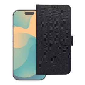   Flip tok Motorola G67 / G77 4Card RFID lopásgátló tech szövetből, fekete