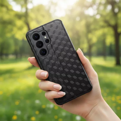 Flip tok Motorola G17 POWER Cubic Book telefonhoz, fekete