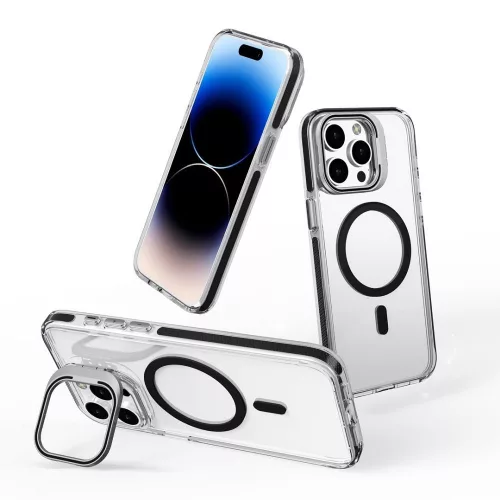 iPhone 17 Pro Max / 18 Pro Max tok, MagSafe-fel kompatibilis, lencsevédővel, fekete