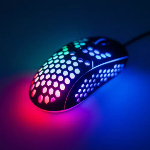 ART vezetékes számítógépes egér USB A dpi fénnyel AM-99 fekete