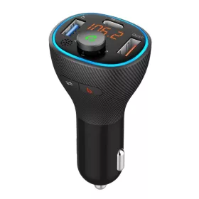   ART FM adó bluetooth 5.0 + USB A QC3.0 + C típusú (összesen 30W) FM-73 fekete