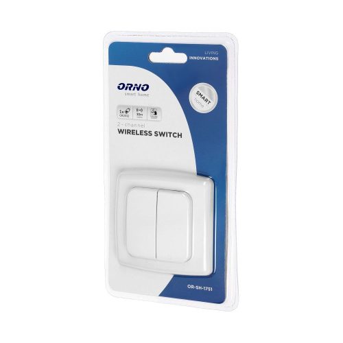 2 csatornás kapcsoló rádióadóval, süllyesztett kapcsolók és aljzatok vezeték nélküli vezérlésére (OR-SH-1751)