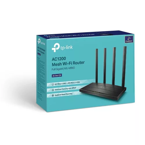 TP-LINK kétsávos Wi-Fi router 2.4GHz 300Mbps, 5GHz 867Mbps TL-ARCHER C6
