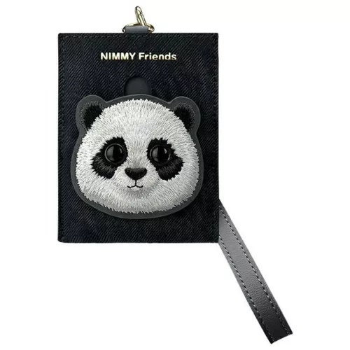 NIMMY szett 3in1 telefontáska + pénztárca + gps tok BIG EYED PET 2.0 Panda fekete