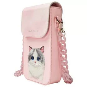   NIMMY szett 3 az 1-ben telefontáska + pénztárca + gps tok BIG EYED PET 2.0 Macskarózsaszín