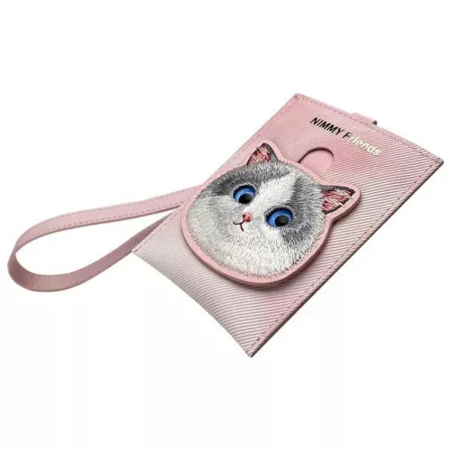 NIMMY szett 3 az 1-ben telefontáska + pénztárca + gps tok BIG EYED PET 2.0 Macskarózsaszín