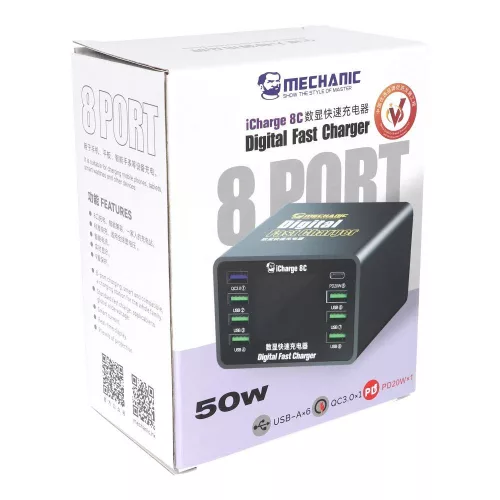 MECHANIC iCharge 8C 8 portos DC tápegység PD QC3.0
