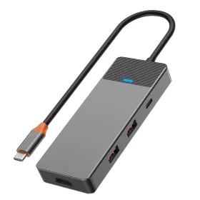   WiWU – HUB A721HD USB3.1x2+PD(100W)+USB-C(3.1)+SD/TF(3.0)+HDMI (4K60HZ)