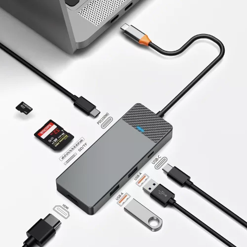 WiWU – HUB A721HD USB3.1x2+PD(100W)+USB-C(3.1)+SD/TF(3.0)+HDMI (4K60HZ)