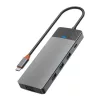WiWU - A921HV 9 az 1-ben HUB USB3.0x2+USB2.0x1+SD/TF(3.0)+PD (100W)+USB-C(3.0)+HDMI(4K30HZ)+VGA 1080P)