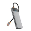 WiWU - A921HV 9 az 1-ben HUB USB3.0x2+USB2.0x1+SD/TF(3.0)+PD (100W)+USB-C(3.0)+HDMI(4K30HZ)+VGA 1080P)