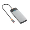 WiWU - A921HV 9 az 1-ben HUB USB3.0x2+USB2.0x1+SD/TF(3.0)+PD (100W)+USB-C(3.0)+HDMI(4K30HZ)+VGA 1080P)