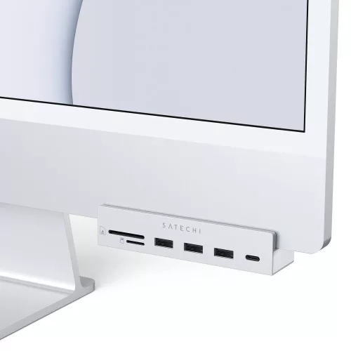 Satechi USB-C HUB adapter iMac M1 2021 24" és 27" Studio Display 2022 ST-UCICHS ezüst