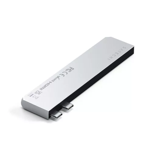 Satechi Pro HUB Slim 7in1 2 x USB-C adapter, ST-HUCPHSS, MacBookhoz, ezüst