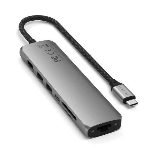Satechi Slim ST-P7SM 7in1 USB-C HUB adapter asztroszürke
