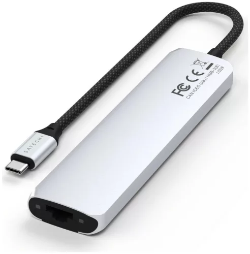 Satechi Slim ST-P7SS 7in1 USB-C HUB adapter ezüst