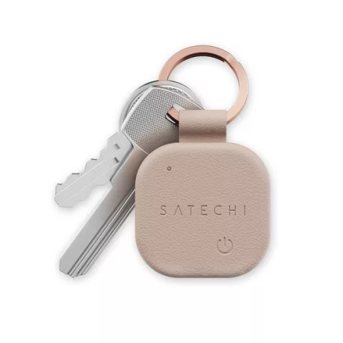 Apple Find My Satechi kulcstartó formájú, vegán bőr ST-LKCFR sivatagi rózsaarany színű, kompatibilis a lokátorral