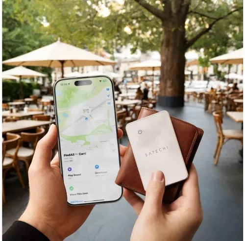 Apple Find My Satechi kártya alakú ST-LFAWCR sivatagi rózsa alakú lokátorral kompatibilis