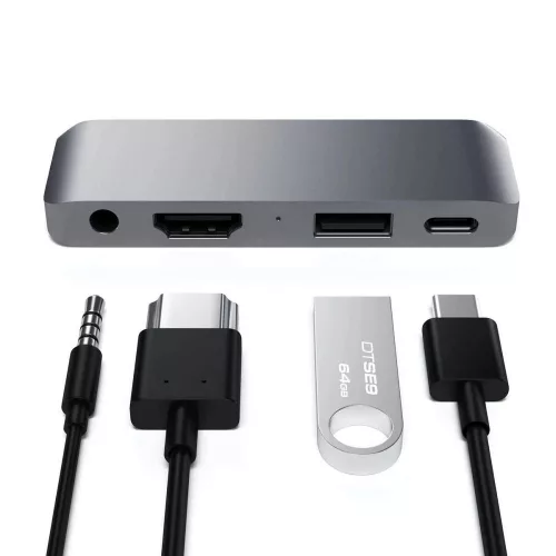 Satechi Mobile Pro Hub 4in1 USB C HUB adapter ST-TCMPHM asztroszürke