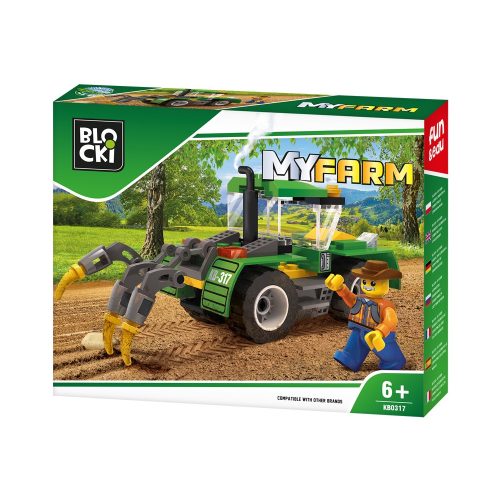 Blocki építőjáték  My Farm, traktor ekével