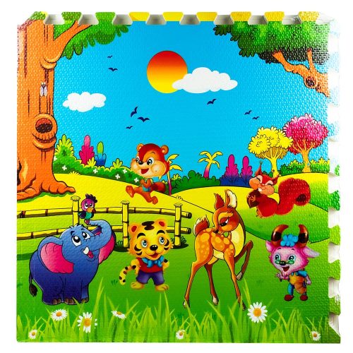 Szivacsszőnyeg puzzle, 60x60 cm, 4 db, Állatok