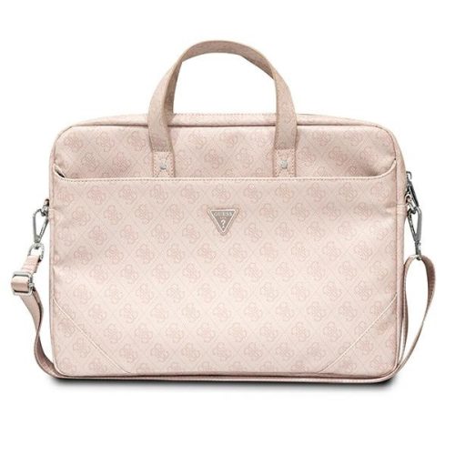 Guess GUCB15P4TP 16 inch pink Saffiano 4G Hot Stamp Triangle Logo laptoptáska