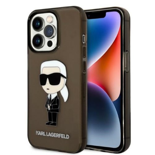 Karl Lagerfeld KLHCP14LHNIKTCK Apple iPhone 14 Pro fekete hardcase Ikonik Karl Lagerfeld telefontok