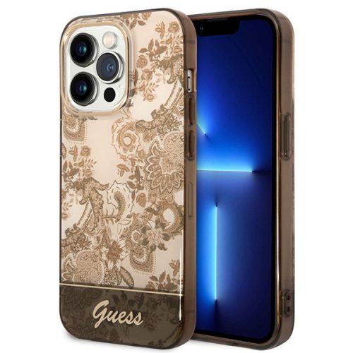 Guess GUHCP14LHGPLHC Apple iPhone 14 Pro ochre hardcase Porcelain Collection telefontok