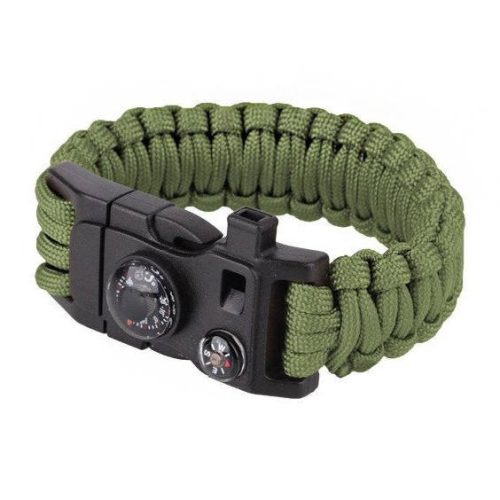 101 Inc. - Paracord Survival karszalag - 9" - OD zöld