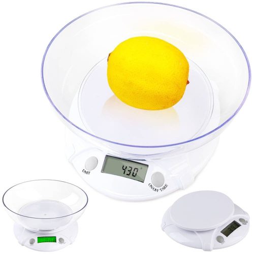 Konyhai mérleg LCD kijelzővel, 7 kg / 1 g tálcával